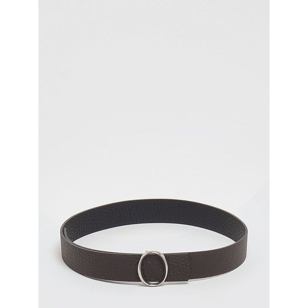 Orciani Women Orciani Adjustable Hammered Leather Belt With Interlocking Buckle